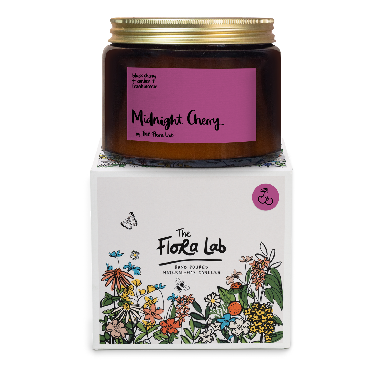 The Flora Lab Midnight Cherry 2 Wick Candle
