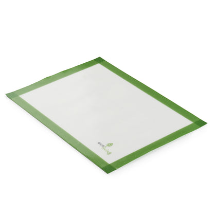 Ecoliving Silicone Baking Liner with green edges on a white background.
