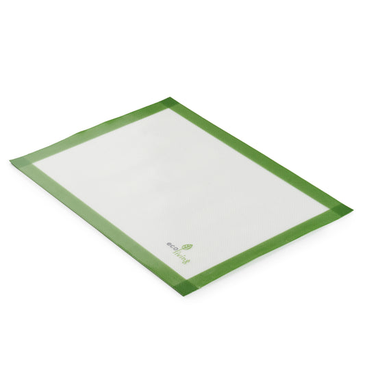 Ecoliving Silicone Baking Liner with green edges on a white background.