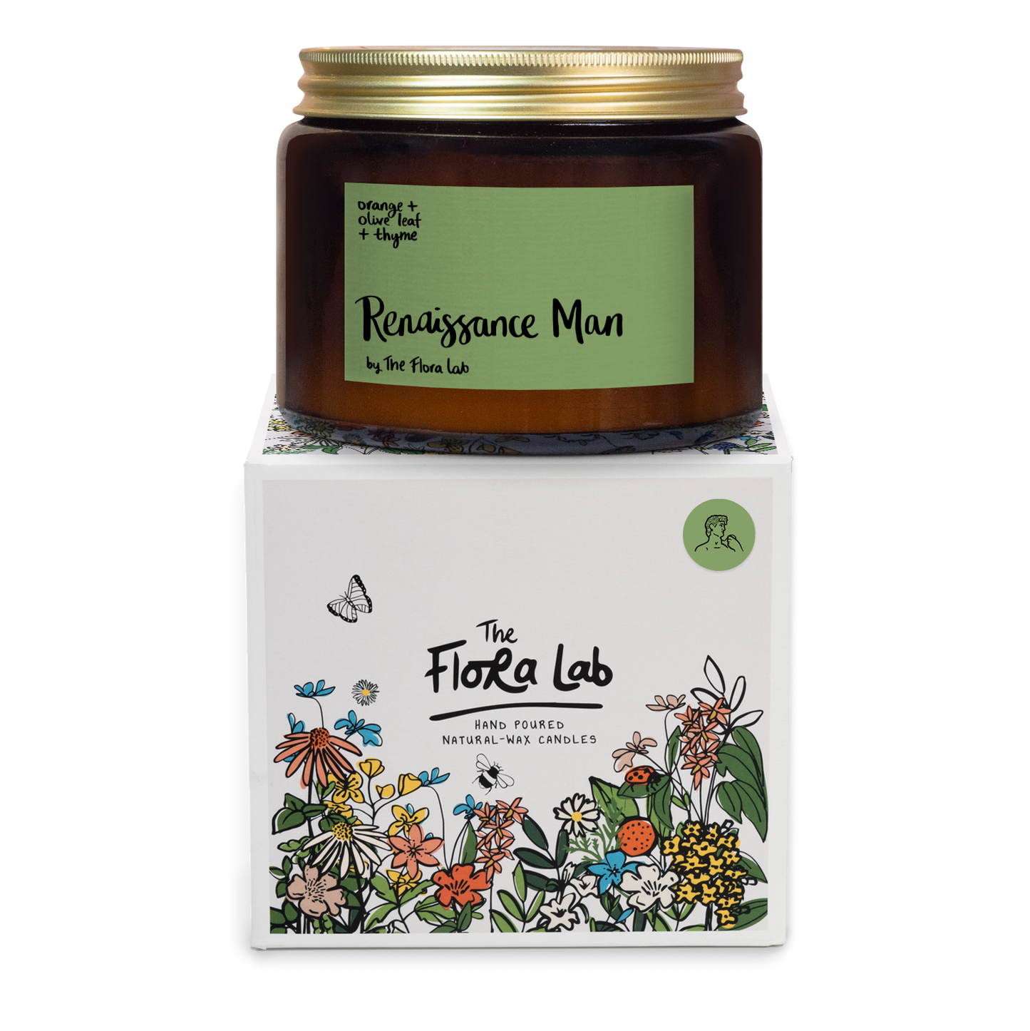 The Flora Lab Renaissance Man 2 Wick Candle