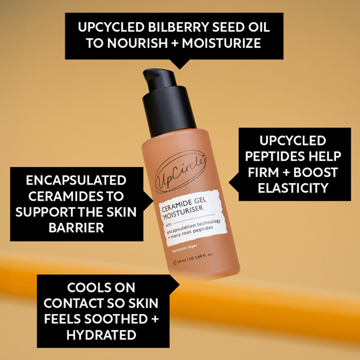 UpCircle Ceramide Gel Moisturiser with Maca Root Peptides